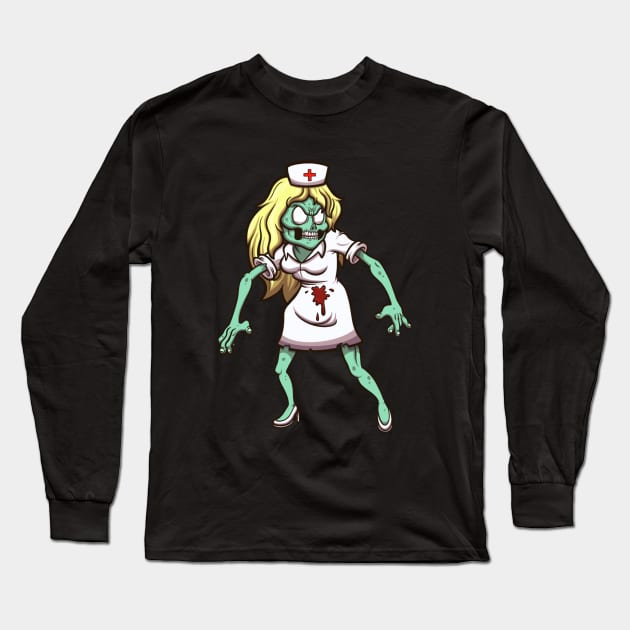 Zombie Nurse Long Sleeve T-Shirt by TheMaskedTooner